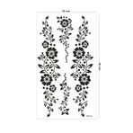 BP Tattoo Siyah Çiçek Desenli Henna Geçici Dövme