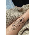 BP Tattoo Yılan Kılıç Ve Çiçek Dövmesi Unisex Tattoo