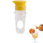 BPA içermeyen plastikten manuel limon sıkacağı – kapaklı kompakt narenciye sıkacağı, entegre filtre ve limon sıkacağı, misket limonu ve narenciye meyveleri için.