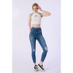 BPF Skınny Cep Kapalı Dizler Lazerlı Paça Kesik Denim Pantolon