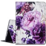 BPQOJB Microsoft Surface Pro 7 için Ayarlanabilir Standlı ve Otomatik Uyandırma/Uyumaya Sahip İnce Akıllı Koruyucu Kapak Tablet Kılıfı Microsoft Surface Pro 7 Plus/6/5/4 12,3 inç için - Mor Çiçekler