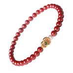 BPUO Feng Shui Calabash Cinnabar Bileklik, İyi Şanslar ve Zenginlik İçin Feng Shui Bilezik, Feng Shui Muska Bileklik Şanslı Tılsımlar, Amuletos De Proteccion Y Buena Suerte Atraer Dinero, Medium, Taş,