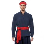 BPURB Erkekler korsan Viking gömlek ortaçağ Kelt kostüm rönesans Steampunk gotik uzun kollu Lace up gömlek cadılar bayramı Hobbit kostüm gömlek üst, lacivert mavi, XL