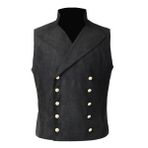 BPURB Erkekler Victoria Kruvaze Takım Elbise Yelekleri Steampunk Gotik Yelek Düğün Partisi için, siyah, XXL