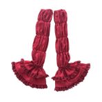 BPURB Kadın pamuk kol kol kol elbise gömlek dantel katmanlı Ruffled uzun parmaksız eldiven kol ısıtıcıları cadılar bayramı kostüm, Wine Red, One Size
