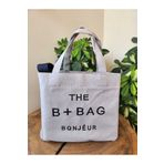 BQNJEUR The B+Bag Gri Uzun Askılı Kanvas Kumaş Omuz Çantası