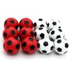 BQSPT Langırt Topları Foose Topları Değiştirme 12 Paket, Masa Futbol Topları Kırmızı ve Siyah Top 36 mm Beyaz Futbol Foosalls, Düzenleme Boyutu Langırt - 12'li Set