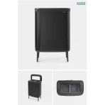 Brabantia Bio Matt Black Plastik Kapaklı Çamaşır Sepeti 2x45lt