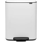 Brabantia Bo Pedal Çöp Kovası, 2 x 30 L Kova - Beyaz 211447