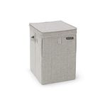 Brabantia - İstiflenebilir çamaşır sepeti, kolay doldurulur ve boşaltılır - büyük hacim - hızlı şekilde düz katlanır - hafif ve sağlam saplar - gri - 35 L - 37,0 x 44,5 x 32,0 cm