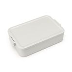 Brabantia - Make & Take Lunch Box – Large – 4 sandviç için oda – klipsli kapak – Dondurucu için uygundur – Bulaşık makinesinde yıkanabilir ve mikrodalgada kullanılabilir – açık gri – 25,5 x 16,7 x 6