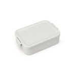 Brabantia - Make & Take Lunch Box – Medium – Room to 2 sandviç – klipsli kapak – Dondurucu için uygundur – Bulaşık makinesinde yıkanabilir ve mikrodalgada güvenli – açık gri – 20 x 13,5 x 5,5 cm