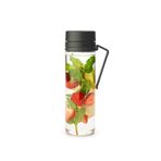 Brabantia - Make & Take su şişesi süzgeçli 0,5 l – saplı ve meyve süzgeçli seyahat matarası – sızdırmaz – demlik – kolay dolum – şeffaf – bulaşık makinesinde yıkanabilir – koyu gri