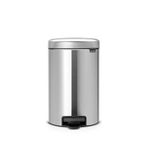 Brabantia Newicon Matt Çelik Pedallı 12 lt Gri Çöp Kovası
