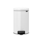 Brabantia pedallı-çöp kutusu iç kova ile metal, plastik metal, Beyaz, 12 Liter