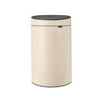 Brabantia - Touch Bin 40 l – Mutfak için büyük çöp kovası – Soft-Touch ağız – çıkarılabilir iç kova – kaymaz – kolay geri dönüşüm – çöp torbası dahil – yumuşak bej – 44 x 30 x 73 cm