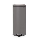 Brabantia Tret Çöp Kovası, İç Kovalı, Plastik, Çelik, Mineral Concrete Grey, 30 litre