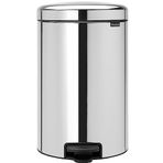 Brabantia Tret Çöp Kovası, İç Kovalı, Plastik, Çelik, plastik, Brilliant Stahl, 20 litre