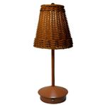 Brabola Şarj Edilebilir Rattan Masa Lambası, Akülü Boho Hasır Masa Lambası 3 Yollu Kısılabilir Vintage Bambu Komodin Lambası Dokunmatik Kontrollü Çiftlik Evi, Çocuk Odası, Yatak Odası için (Kahverengi