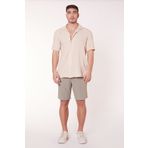 BRACCAS Erkek Beli Lastikli Bağcıklı Keten Karışımlı Slim Fit Jogger Şort Yeşil