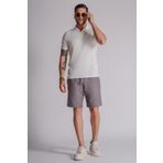 BRACCAS Erkek Yandan Cepli Beli Lastikli Keten Dokulu Relaxed Fit Jogger Şort Antrasit