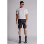 BRACCAS Erkek Yandan Cepli Beli Lastikli Keten Dokulu Relaxed Fit Jogger Şort Siyah