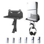 BracNova Wall Mount for All PS5 Models-Steel PS5 Wall Mount Kit With 2 Removable Controller Holder And siicone(Compatible with PS5 Slim, Pro, and Original)