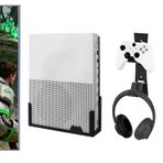 BracNova Wall Mount for Xbox One S -Steel Wall Mount Shelf Stand with Detachable Controller Holder and Headphone Hook（NOT for Xbox Series S）