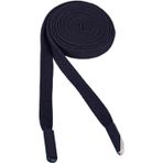 Braided Flat Polyester Drawstring Cord Multicolor 1.2cm x 140cm for Hoodie Sweatpants(Black)