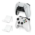 BRAINWAVZ Xbox, Playstation, PC ve Daha Fazlası için 2 Paket Oyun Kumandası Duvara Monte Askı Tutucu, Güçlü VHB Yapıştırıcı, Evrensel Uyum, (Şeffaf)