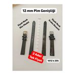Brality 12 mm Uyumlu Kol Saati Kordonu 3 Adet 1 Fiyat (SİYAH DÜZ-SİYAH YILAN) İkisi Birarada