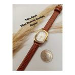 Brality Marka Vintage Gold Çelik Kasa Minimal Tasarım , TABA Renk Kordon Kadın Kol Saati - SU YOLU BİLEKLİKLİ