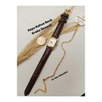 Brality Minimal Retro Vintage , Kadın Kol Saati , Koyu Kahve Renk , Gold Renk Kasa , Beyaz Kadran , Rakamlı DETAYLAR- SU YOLU BİLEKLİKLİ