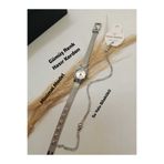 Brality Minimal Vintage Kadın Kol Saati - Gümüş Renk Hasır Kordon - Gümüş Renk Kasa - SU YOLU BİLEKLİKLİ