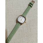 Brality Modern Moda Kadın Kol Saati Vintage Oval Gold Kasa- Çağla Yeşili Kroko Desenli Kordon TT0054 - 20 cm