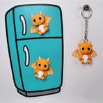 Brand House Dragon Anahtarlık 3D Flexi Çok Renkli Sevimli Çanta Süsü Bag Charm Hediyelik