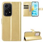BRAND SET Honor 200 Lite Koruma Kılıfı Cüzdan Deri Kapaklı Kılıf Güvenli Bakır Tokalı Kapatma Kilidi ve Braket İşlevli Honor 200 Lite için (Altın)
