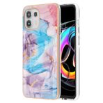BRAND SET Motorola Edge 20 Lite 5G için Telefon Kılıfı Kaplama Mozaik Kapak Ultra İnce Silikon Yumuşak Kılıf Her Şey Dahil Kaymaz ve Darbeye Dayanıklı Koruyucu Kılıf Motorola Edge 20 Lite 5G-Mermer