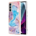 BRAND SET Motorola Edge S30/Moto G200 için Telefon Kılıfı 5G Kaplama Mozaik Kapak Ultra İnce Silikon Yumuşak Kılıf Her Şey Dahil Kaymaz ve Darbeye Dayanıklı Koruyucu Kapak Moto G200 5G-Mermer Mavi