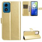 BRAND SET Motorola Moto G24 Koruma Kılıfı Cüzdan Deri Kapaklı Kılıf Güvenli Bakır Tokalı Kapatma Kilidi ve Braket İşlevli Motorola Moto G24 için (Altın)