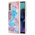 BRAND SET Motorola Moto G51 5G için Telefon Kılıfı Kaplama Mozaik Kapak Ultra İnce Silikon Yumuşak Kılıf Her Şey Dahil Kaymaz ve Darbeye Dayanıklı Koruyucu Kapak Moto G51 5G-Mermer Mavi