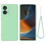 BRAND SET Motorola Moto G85 Sıvı Silikon Telefon Kılıfı için Kılıf, Mikrofiber Kumaş Astar Minderli Yumuşak Dokunuşlu Koruyucu Kılıf Motorola Moto G85 için - Yeşil