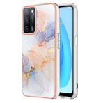 BRAND SET OPPO A53s 5G/OPPO A55 5G Kaplama Mozaik Kapak Ultra İnce Silikon Yumuşak Kılıf Her Şey Dahil Kaymaz ve Darbeye Dayanıklı Koruyucu Kapak OPPO A53s 5G/OPPO A55 5G-Mermer Beyaz