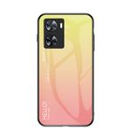 BRAND SET OPPO A57 4G Koruyucu Kılıf Gradyan Tasarım Ultra İnce Temperli Cam Arka Kapak Kapak Çizilmeye Dayanıklı Yumuşak TPU Silikon Çarpma Kılıfı Darbeye Dayanıklı - Sarı
