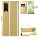 BRAND SET Oppo K12x Koruma Kılıfı Cüzdan Deri Kapaklı Kılıf Güvenli Bakır Tokalı Kapatma Kilidi ve Braket İşlevli Oppo K12x için (Altın)