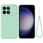 BRAND SET Poco F6 Pro Sıvı Silikon Telefon Kılıfı için Kılıf, Mikrofiber Kumaş Astar Minderli Yumuşak Dokunuşlu Koruyucu Kılıf Poco F6 Pro-Green için