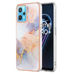 BRAND SET Realme 9 Pro+ 5G için Telefon Kılıfı Kaplama Mozaik Kapak Ultra İnce Silikon Yumuşak Kılıf Herşey Dahil Kaymaz ve Darbeye Dayanıklı Koruyucu Kapak Realme 9 Pro+ 5G-Mermer Beyaz