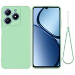 BRAND SET Realme Narzo N63 Sıvı Silikon Telefon Kılıfı için Kılıf, Mikrofiber Kumaş Astar Minderli Yumuşak Dokunuşlu Koruyucu Kılıf Realme Narzo N63 için - Yeşil