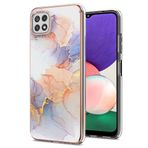 BRAND SET Samsung Galaxy A22 5G için Telefon Kılıfı Kaplama Mozaik Kapak Ultra İnce Silikon Yumuşak Kılıf Her Şey Dahil Kaymaz ve Darbeye Dayanıklı Koruyucu Kapak Samsung A22 5G-Mermer Beyaz