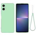 BRAND SET Sony Xperia 5 VI Sıvı Silikon Telefon Kılıfı için Kılıf, Mikrofiber Kumaş Astar Minderli Yumuşak Dokunuşlu Koruyucu Kılıf Sony Xperia 5 VI için - Yeşil